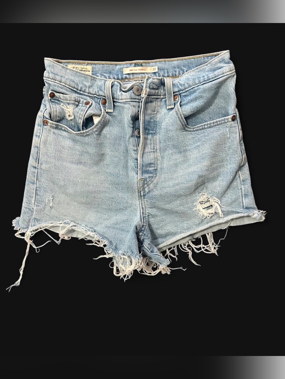 Levi's Light Wash Distressed Cutoff Denim Shorts